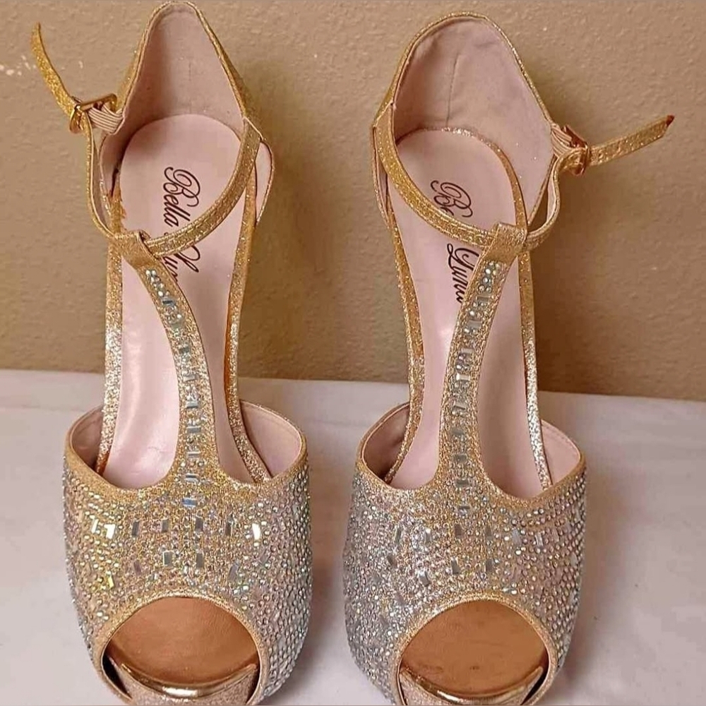 Gold and Silver Women's Heels